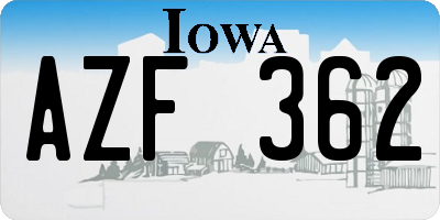 IA license plate AZF362