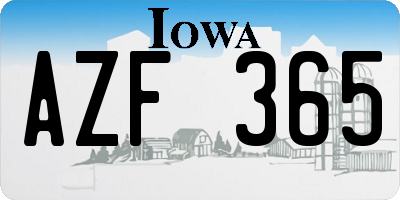 IA license plate AZF365