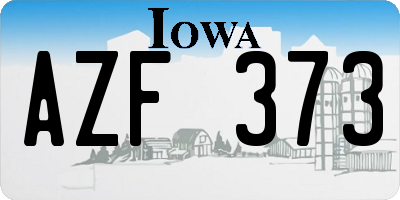 IA license plate AZF373