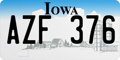 IA license plate AZF376