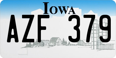 IA license plate AZF379