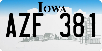 IA license plate AZF381