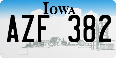 IA license plate AZF382