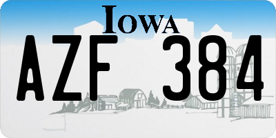 IA license plate AZF384
