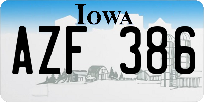 IA license plate AZF386