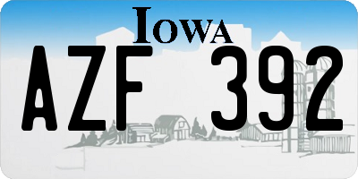 IA license plate AZF392
