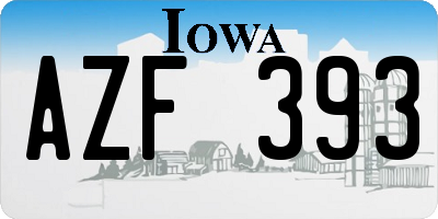 IA license plate AZF393