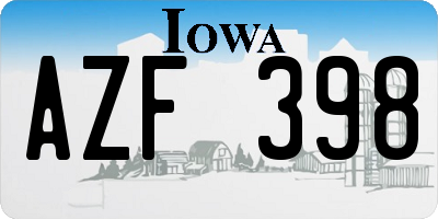 IA license plate AZF398
