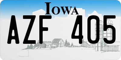 IA license plate AZF405