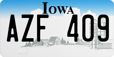 IA license plate AZF409