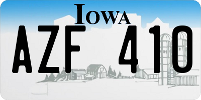 IA license plate AZF410