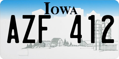 IA license plate AZF412