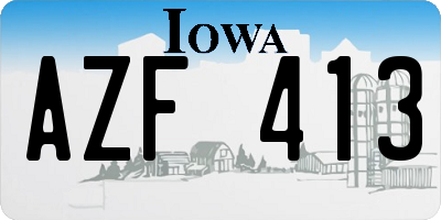 IA license plate AZF413