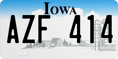 IA license plate AZF414