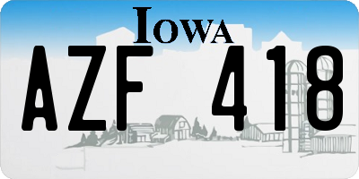 IA license plate AZF418