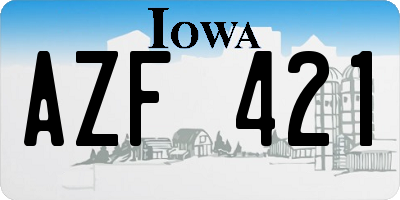 IA license plate AZF421