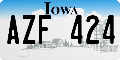 IA license plate AZF424