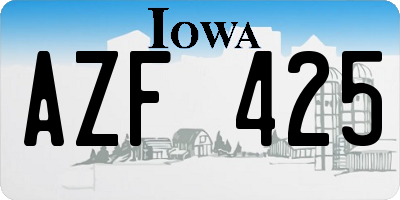 IA license plate AZF425