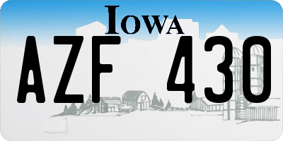 IA license plate AZF430