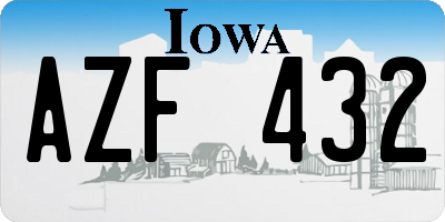 IA license plate AZF432