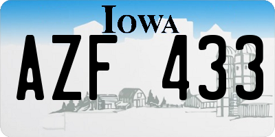 IA license plate AZF433