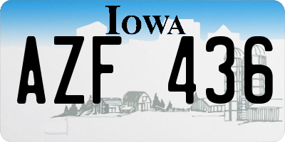 IA license plate AZF436
