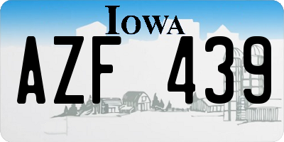 IA license plate AZF439