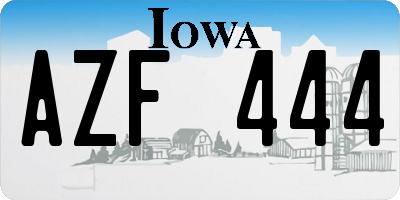 IA license plate AZF444