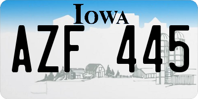 IA license plate AZF445