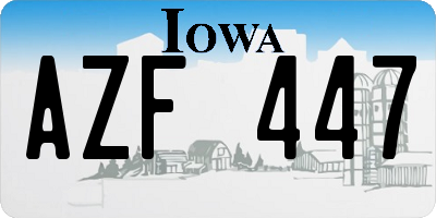 IA license plate AZF447