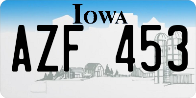 IA license plate AZF453