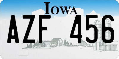 IA license plate AZF456
