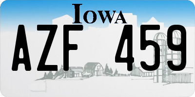 IA license plate AZF459