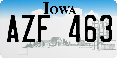 IA license plate AZF463