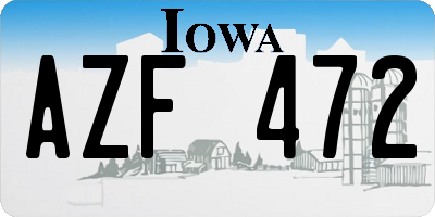 IA license plate AZF472
