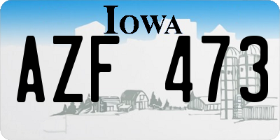 IA license plate AZF473