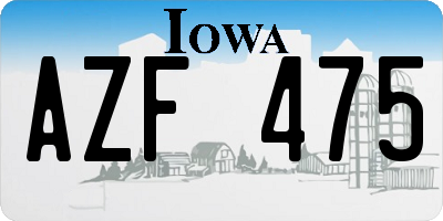 IA license plate AZF475