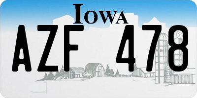 IA license plate AZF478