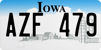IA license plate AZF479