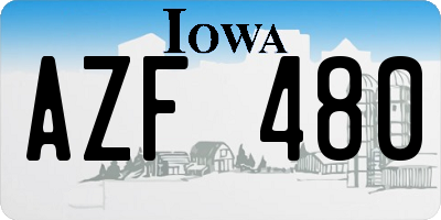 IA license plate AZF480