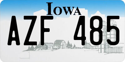 IA license plate AZF485