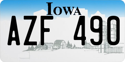 IA license plate AZF490