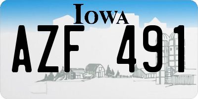 IA license plate AZF491