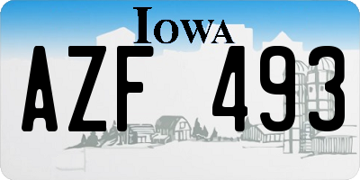 IA license plate AZF493