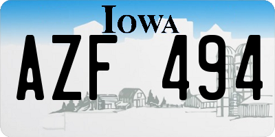 IA license plate AZF494