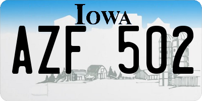 IA license plate AZF502