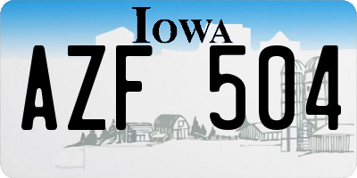 IA license plate AZF504