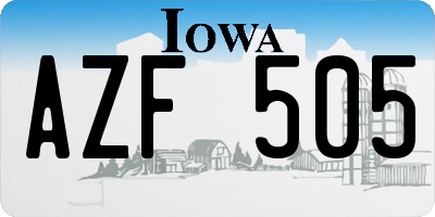 IA license plate AZF505