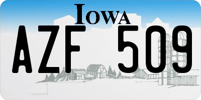 IA license plate AZF509