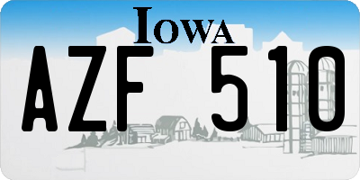 IA license plate AZF510